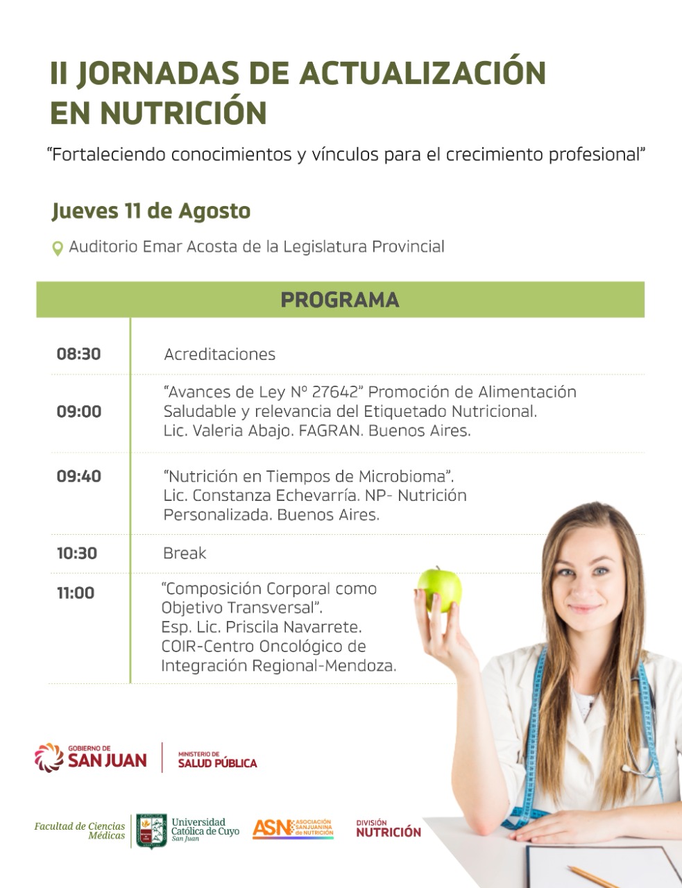 II Jornadas de actualización en Nutrición - “Fortaleciendo conocimientos y vínculos para el crecimiento profesional”